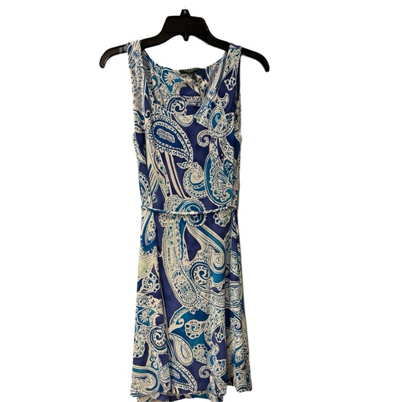 Ralph Lauren Women’s Blue Paisley Sleeveless Dress - Petite Small - Picture 1 of 4
